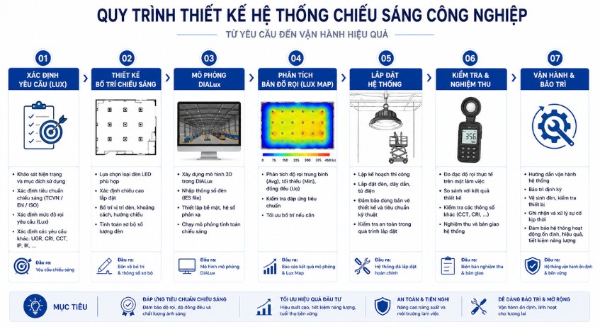 Quy trình thiết kế chiếu sáng công nghiệp