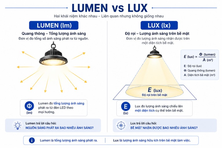 So sánh Lux và Lumen