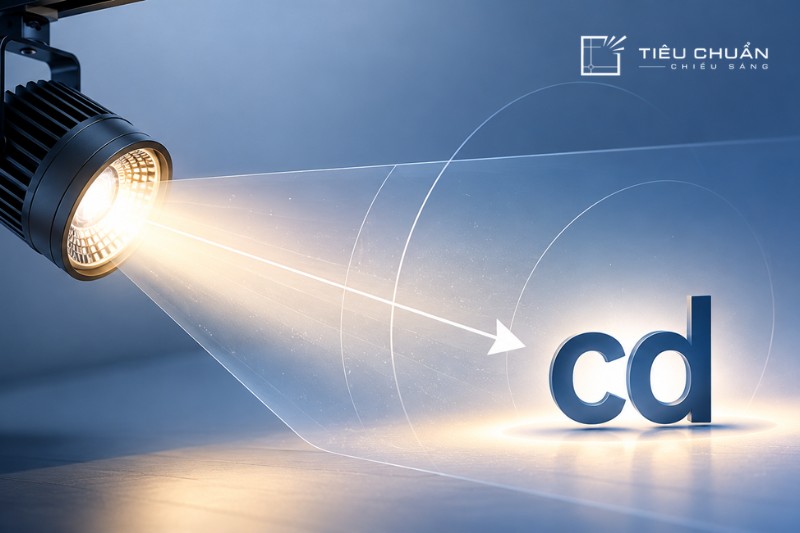 Minh họa Candela là đơn vị đo cường độ ánh sáng theo hướng