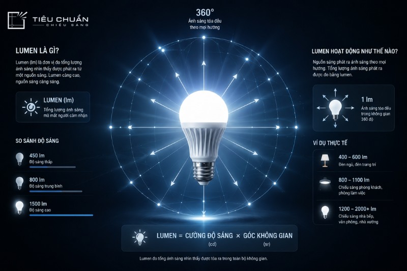 Lumen là đơn vị đo quang thông