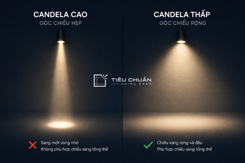 Minh họa những hiểu lầm phổ biến về chỉ số Candela