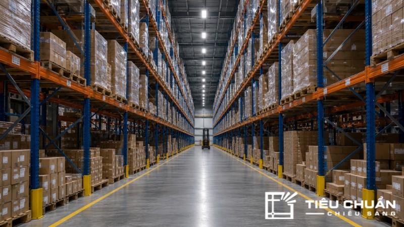 Warehouse aisle lighting đúng chuẩn