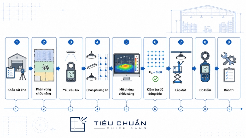 Quy trình thiết kế chiếu sáng logistics